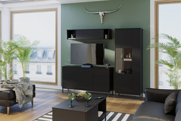 Couchtisch ERISTO mit Schublade - schwarz